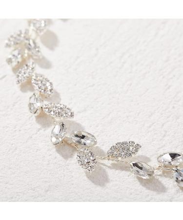 SWEETV Silver Flower Girl Headband | Crystal Leaf Wedding Hair Accessory for Princess Toddler | First Communion Hairband - Buy Online on SooperMarket.com
