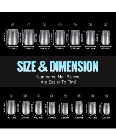 TOMICCA Extra Short Coffin Nail Tips Clear Nail Tips Natural False Nails Coffin French Acrylic Nails Artificial Nails Tips for Girls Women (240 Pcs 15 Sizes) 5.Extra Short Coffin - Buy Online on SooperMarket.com