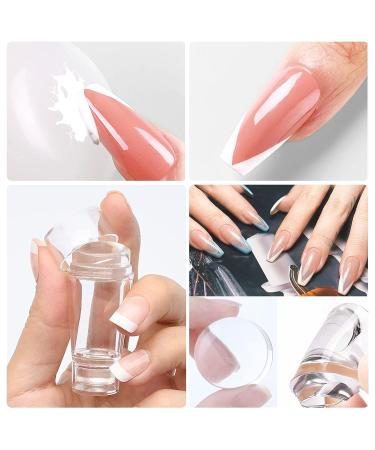 Sularpek 1Pcs Double Sided Silicone Nail Art Stamper with Scraper - Clear DIY Nail Art Tools - Buy Online on SooperMarket.com