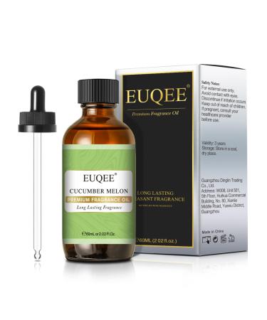 EUQEE Cucumber Melon Fragrance Oil 60ml Premium Grade Aromatherapy Fragrance Oils Fragrance Essential Oils for Diffusers for Home DIY Candle Making Cucumber Melon 60.00 ml (Pack of 1)