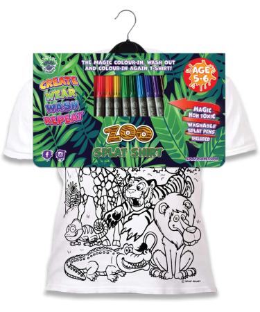 Splat Planet Color in Zoo T-Shirt | 10 Non-Toxic Washable Magic Pens | White 7-8 Years - Buy Online on SooperMarket.com