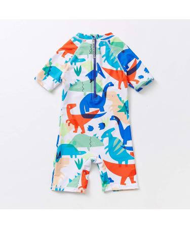 BONVERANO Baby Boys Swimsuit | UPF 50+ Sun Protection | 6-9 Months | White Dinosaur - Buy Online on SooperMarket.com