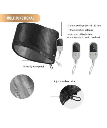 Home Use Hair Steamer for Natural Hair - 10-Level Heat Cap for Deep Conditioning | 3 Timer Settings - Ideal for Black Women, Deep Conditioner & Hot Oil Treatment - Buy Online on SooperMarket.com