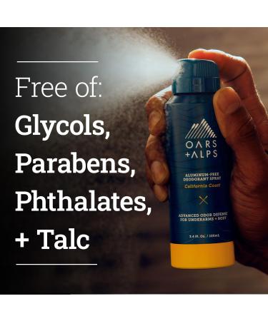 Oars + Alps Spray Deodorant for Men and Women Aluminum Free Deodorant and Full Body Spray California Coast 2ct California Coast 3.4 Fl Oz (Pack of 2) - Buy Online on SooperMarket.com