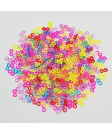 500 Pcs S Clips Loom Rubber Bands Clips Plastic Connectors Refills Clips for Loom Bracelets DIY Bracelet Making Loom Band (Colourful)