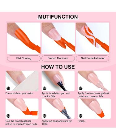 SAVILAND French Gel Nail Polish Set - 6 Spring Colors 10ML Soak Off Gel Polish Kit for Salon Quality French Tip Manicures - Orange, Yellow, Green, Hot Pink, Blue - Perfect for Home DIY Nail Art - Buy Online on SooperMarket.com