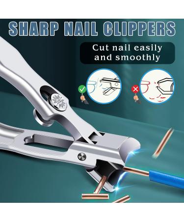 DRMODE Nail Clippers Set - Wide Jaw Opening Toenail Clippers for Thick Nails Stainless Steel Large Nail Clippers with Sharp Curved Blade - Perfect for Men - 2 Pieces - Buy Online on SooperMarket.com