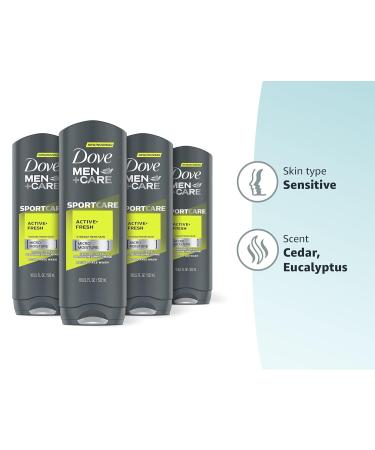 Dove Men+Care SportCare 2-in-1 Body and Face Wash, 18 Fl Oz (Pack of 4) - Cleanses and Nourishes Skin, Removes Bacteria for Fresh Clean Skin - Buy Online on SooperMarket.com
