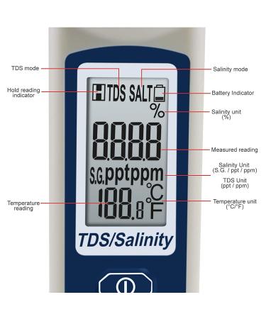 Portable Digital 3-in-1 Water Quality Meter - High Accuracy TDS/Salinity/Temperature - Buy Online on SooperMarket.com