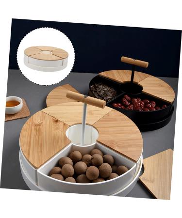 Cabilock 1 Set Office Fruit Plate Grill Vegetable Tray Wrought Iron Plastic Spraying Dried Fruit White Snack 26X26X7CM White - Buy Online on SooperMarket.com