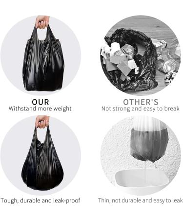 Fyy Garbage Bags with Handle - 100 Pack 6 Gallon Waste Bags for Bathroom Kitchen Office - 52x70 cm Black - Buy Online on SooperMarket.com