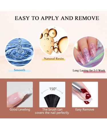 Nude Nail Polish Set - Glitter Nail Varnish Sets - Quick Dry & Long Lasting Pink Glitter 6 Colors Nail Varnish Set - No Need UV Nail Polish Kit Christmas Gifts for Women Girl - Buy Online on SooperMarket.com