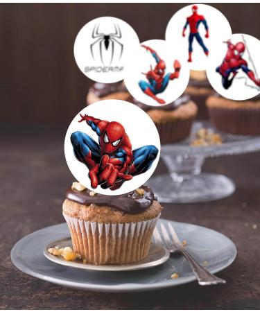 Pre-Cut Spider-man 1B Edible Stand up Wafer/Rice Paper Cupcake Cake Toppers Birthday Party Spiderman Decorations (24) - Buy Online on SooperMarket.com