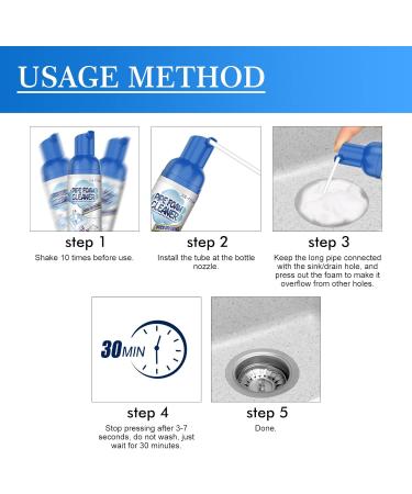 KyneLit Deodorant Foam Cleaner Drain Foam Cleaner - Hair Clog Remover and Deodorizer for Toilets Sinks and Tubs (3 Pcs) - Buy Online on SooperMarket.com