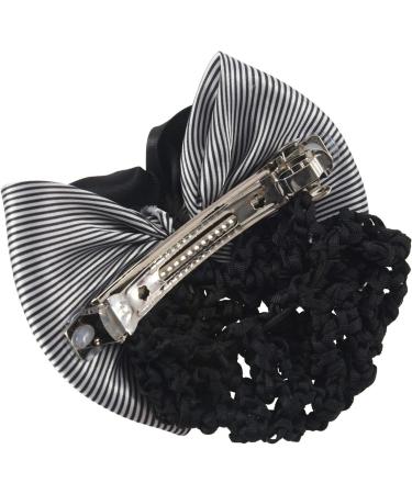 Lodokdre Faux Rhinestone Decor Ruched Bow Hair Snood Net Bun Cover White Black - Buy Online on SooperMarket.com