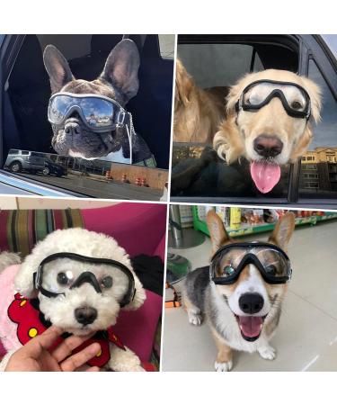 NAMSAN Dog Goggles Transparent Pet Sunglasses Waterproof Windproof Eye Protection for Large/Medium Dog Clear - Buy Online on SooperMarket.com