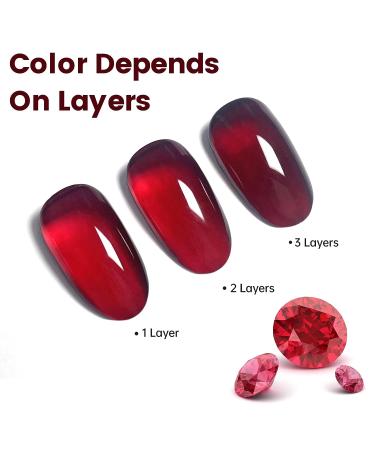 YTD Likomey Nude Gel Nail Polish 15ml - Translucent Berry Red Sheer UV Gel - 0.50 Fl Oz - Buy Online on SooperMarket.com