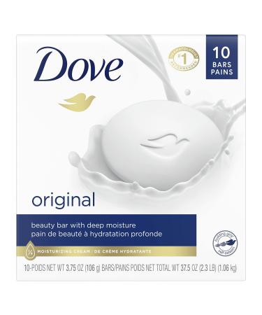 Dove Beauty Bar more moisturizing than bar soap Original for clean and soft skin 106 g 10 count 106 g (Pack of 10) Beauty Bar
