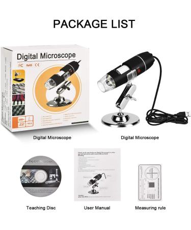 USB Microscope 40X-1000X Digital 3-in-1 Camera with Metal Stand for Windows, Mac, Android & Linux - Black - Buy Online on SooperMarket.com