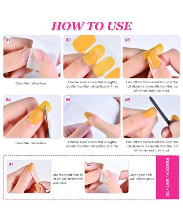 CBOIC 22-Piece Half-Hardened Gel Nail Polish Stickers - Aurora French UV Gel Strips Long-Lasting Self-Adhesive Nail Wraps for Fingers & Toes - Buy Online on SooperMarket.com