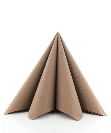 Sovie Linclass Airlaid napkins beige/gray 50 pieces - high -quality disposable napkins 40 x 40 cm - tearproof suction -strong & shaped - ideal for wedding & parties beige -gray