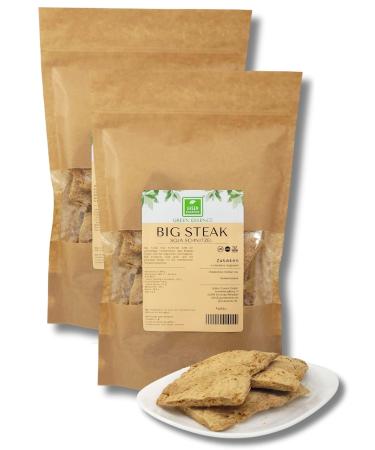 Big steak soyakoteletts 1000g (2 * 500g) from the green essence vegan alternative to meat - meat replacement - soy big steaks as a meat alternative with protein - low carb (1000 grams) 1 kg (1 Pack)