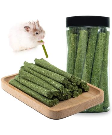 20PCS Natural Timothy Hay Sticks, Timothy Grass Molar Stick Chew Toys for Rabbits, Chinchillas, Guinea Pigs, Hamsters and Other Small Animals Treats.