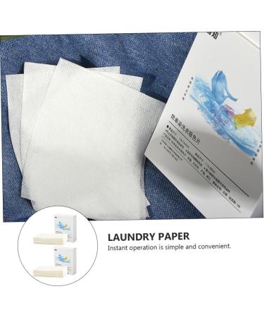 BCOATH 2 Boxes Absorbing Film Washing Machine Lint Catcher Washing Supplies Grabber Stain Remover Laundry Dyeing Cloth Laundry Color Keeper Clothes White Non-woven Fabric Blotting Paper - Buy Online on SooperMarket.com