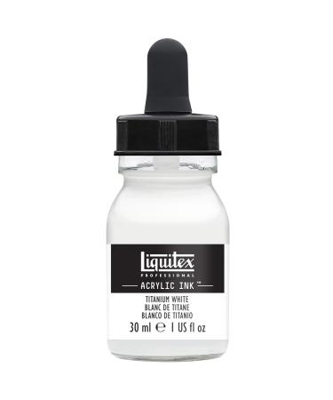 Liquitex Professional Acrylic Ink, 1-oz (30ml) Jar, Titanium White 1 Fl Oz (Pack of 1) Titanium White