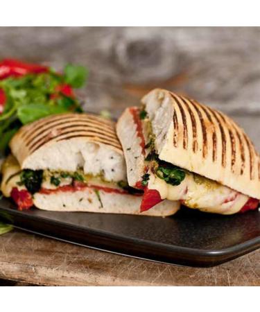 Bar Marked Ciabatta pack of 6 (6x120g) Resturant Quality Ciabatta. for Toasting Great Addition to Sandwich Press Food Grill hob Oven or BBQ Vegetarian suitable
