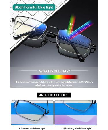Buy Koosufa Varifocal Reading Glasses for Men - Progressive Multifocus Anti-Blue Light Half Frame Metal Glasses - Workplace & Computer Use - Available in Multiple Strengths 1.0 to 4.0 - Gold Finish - Buy Online on SooperMarket.com