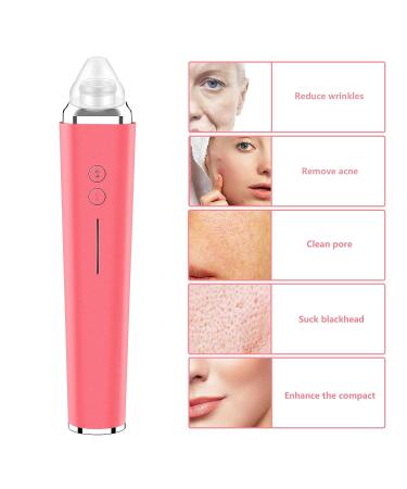 WiFi Blackhead Remover Pore Vacuum with 5.0 Megapixels HD Camera | Electric Blackhead Suction Tool with 6 Suction Heads | USB Rechargeable Pimple Acne Comedone Extractor Kit - Pink - Buy Online on SooperMarket.com