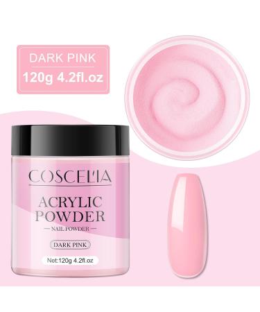 COSCELIA Dark Pink Acrylic Powder for Nails - 120g 3D Nail Extensions No Lamp Needed - International Shipping - Buy Online on SooperMarket.com