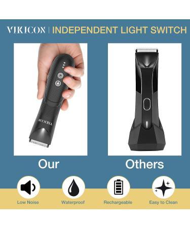 VIKICON Electric Ball Shaver for Men - Ceramic Blade Groomer, IPX7 Waterproof, USB Type-C Charging - Buy Online on SooperMarket.com