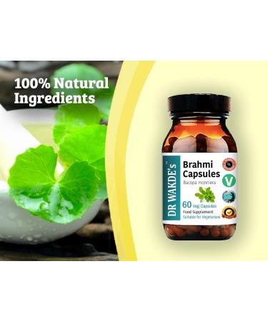 DR WAKDES Brahmi Capsules - 60 Vegan Ayurvedic Supplement for Mental Clarity & Focus | Bacopa Monnieri Herbal Natural Remedy - Buy Online on SooperMarket.com