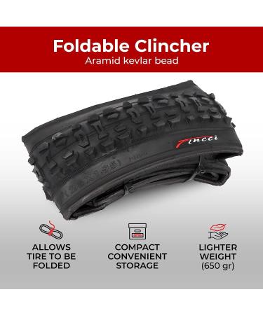 Fincci Pair 26x1.95 Bike Tires for MTB Mountain Hybrid Bicycle - Pack of 2 | Foldable 60 TPI, 50-559 Size - Buy Online on SooperMarket.com