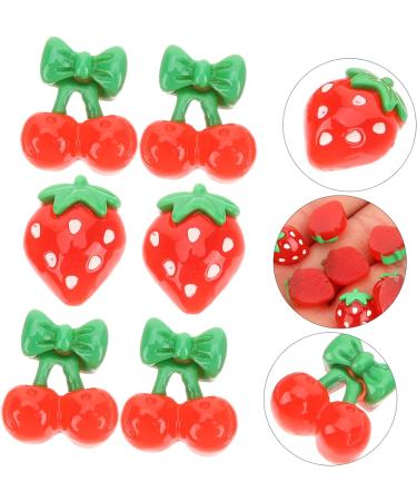 FRCOLOR 180 Pcs Nail Fruits Decoration Cute Lip Gloss Tool Nail Decoration Fruit Slices Cherry Fruit Flatback Lip Gloss Kit to Nail Art Charms Hair Red Resin Nail Supplies Strawberry 3d - Buy Online on SooperMarket.com