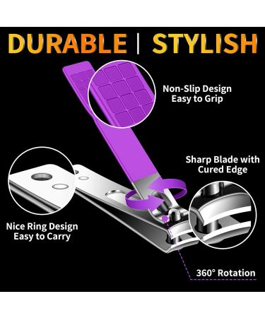 Manicure Pedicure Set - 16 Pcs Nail Clipper Set Professional Nail Grooming Tools Manicure Pedicure Kit Nail Care Kit Idea for Men Women with Travel Case Purple - Buy Online on SooperMarket.com