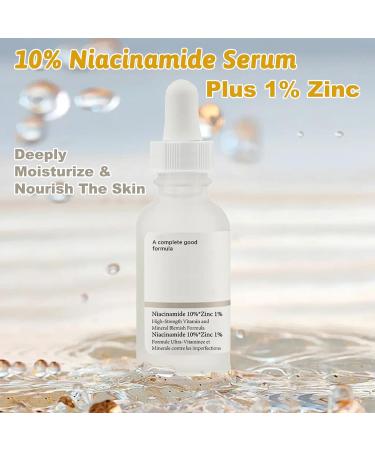 Niacinamide Face Serum 10% Niacinamide Serum + 1% Zinc Serum Face Moisturiser High Strength Vitamin Nourish Skincare Anti Aging Dark Spot Remover for Face Glow Skin Correcting (30ML) - Buy Online on SooperMarket.com