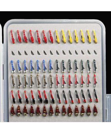 133pcs Ultra-Thin Portable Nymph Scud Midge Flies Kit with Box - Trout Fishing Fly Lures - Buy Online on SooperMarket.com