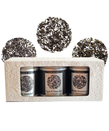The Exotic Teapot Breakfast Tea Selection Gift Box Three 50g Tins Premium Loose Leaf Black Teas