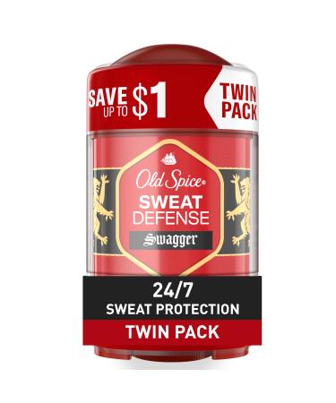 Old Spice Antiperspirant and Deodorant for Men 24/7 Sweat and Odor Protection Soft Solid Swagger with Cedarwood Scent 2.6 oz (Pack of 2)