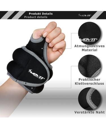 Movit 2 Set Neoprene Weight Cuffs with Thumb Loops | Running Weights for Wrists | 0.5kg to 2.0kg | 3 Colors Available - Buy Online on SooperMarket.com