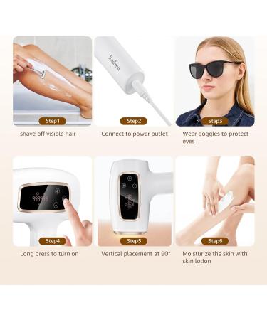 Rodzon IPL Laser Hair Removal Device - Painless Hair Remover for Women | Facial Armpits Legs Arms Bikini Line (Purple & White - Buy Online on SooperMarket.com