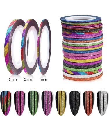 Dajidafu 14piece Easy To Nail Art Striping Tape Set Fashionable And Unique For Stunning Nails Paper Wide Application Multicolored Random Color 1MM - Buy Online on SooperMarket.com