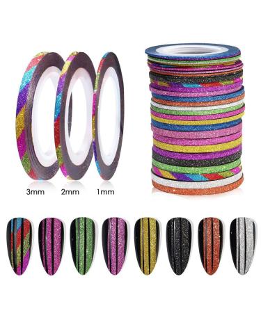 Multicolored Nail Art Striping Tape Set - 3 Set, Wide Application, Fashionable & Unique Design, Good Gifts - Random Color 2MM x 3Set - Buy Online on SooperMarket.com