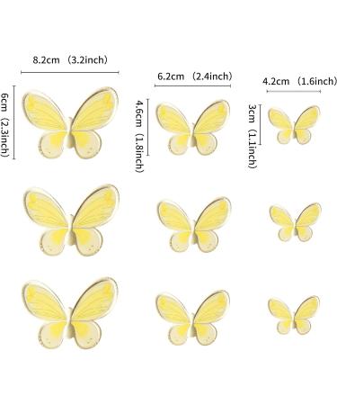 Blumomon 30 PCS 3D Butterfly Cupcake Toppers - Yellow Gold Rim - Perfect for Weddings Baby Showers and Birthday Parties - Buy Online on SooperMarket.com