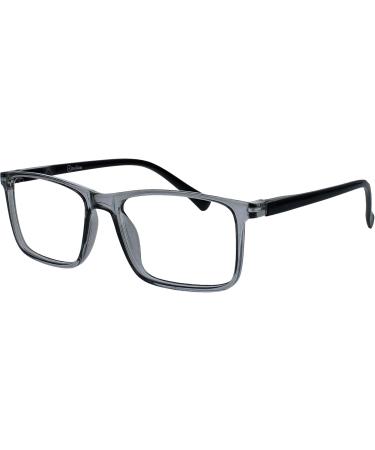 Opulize Ink Long-Sightedness Glasses - Large Rectangular Frame Scratch-Resistant Gray Spring Hinges - M4-7 -50 -2.5 Diopters (1 Pack) - Buy Online on SooperMarket.com