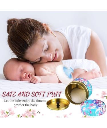 2-Piece Body Powder Puff & Container Set for Women & Babies - Soft Puffs with Spoon in Tea Case for Home & Travel - Buy Online on SooperMarket.com