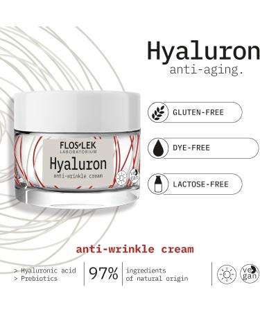 Floslek |HYALURON Anti-Wrinkle Day Cream | Anti-aging Treatment | Moisturizes and Protects the Skin | Hyaluronic Acid and Prebiotics | Daily Care | 50 ml - Buy Online on SooperMarket.com
